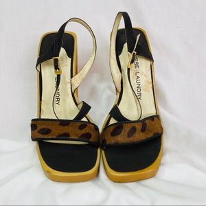 Chinese Laundry Leopard Block Heel Size 8